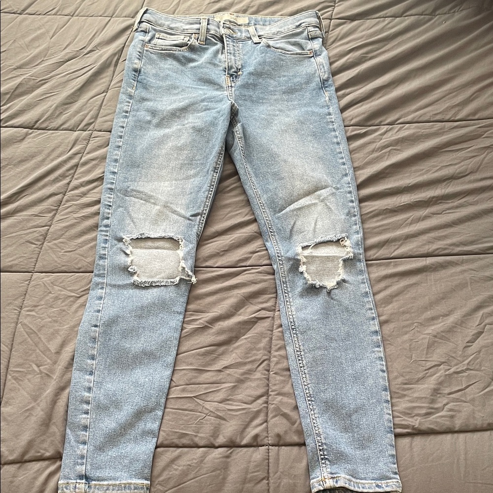 Topshop Jamie High Waisted Skinny Jeans Light Wash